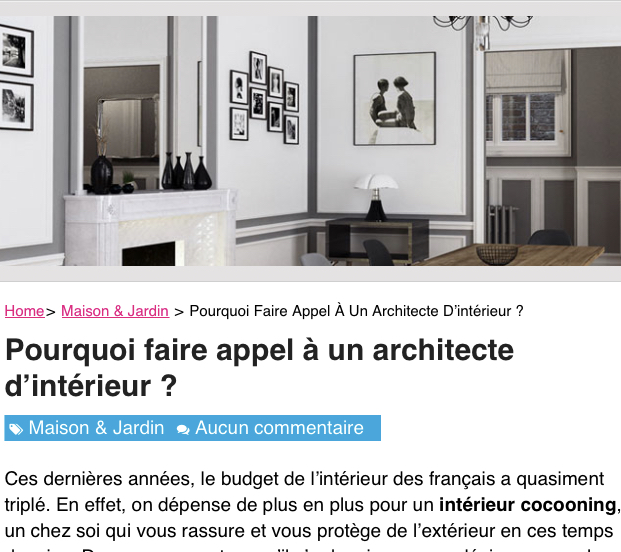 article intitulé : pourquoi faire appel à un architecte d'intérieur